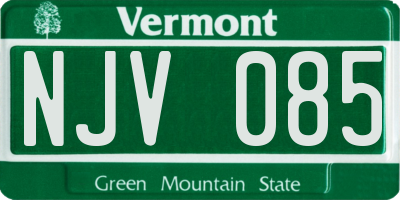 VT license plate NJV085