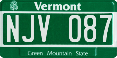 VT license plate NJV087