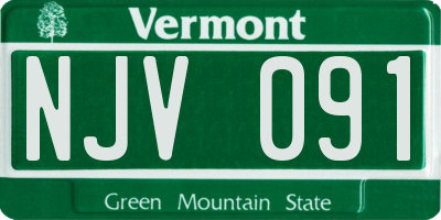 VT license plate NJV091