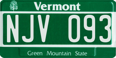 VT license plate NJV093