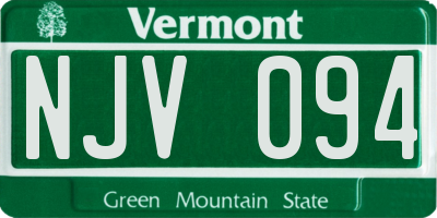 VT license plate NJV094