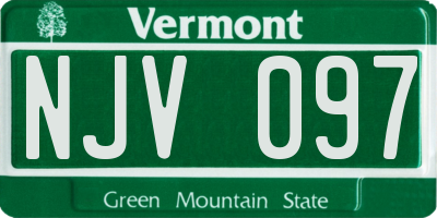 VT license plate NJV097
