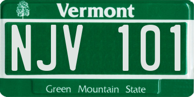 VT license plate NJV101