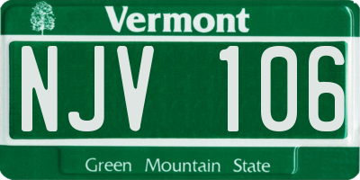 VT license plate NJV106