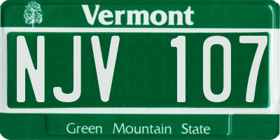 VT license plate NJV107