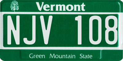 VT license plate NJV108