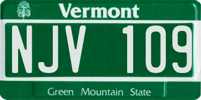VT license plate NJV109