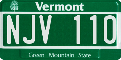 VT license plate NJV110