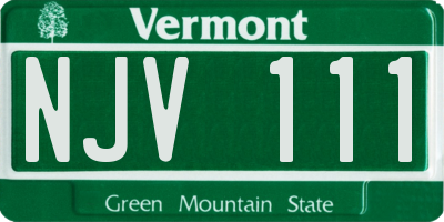 VT license plate NJV111