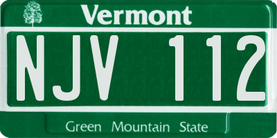 VT license plate NJV112