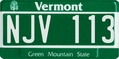 VT license plate NJV113