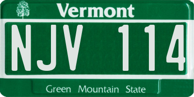 VT license plate NJV114