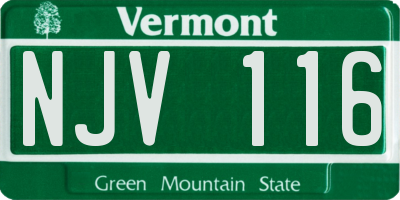 VT license plate NJV116