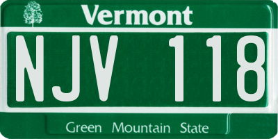 VT license plate NJV118