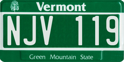 VT license plate NJV119