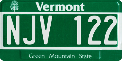 VT license plate NJV122