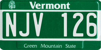 VT license plate NJV126