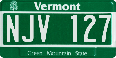 VT license plate NJV127