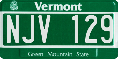 VT license plate NJV129