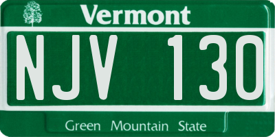 VT license plate NJV130