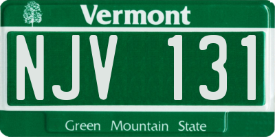 VT license plate NJV131