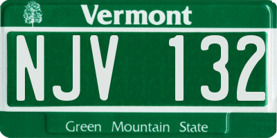 VT license plate NJV132
