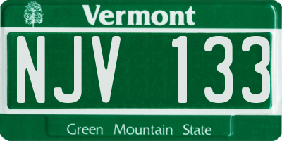 VT license plate NJV133