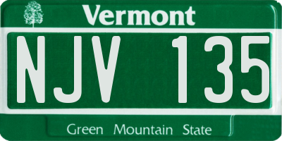 VT license plate NJV135