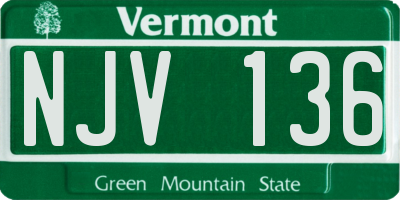 VT license plate NJV136