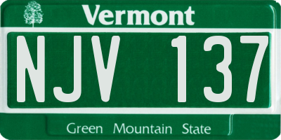 VT license plate NJV137