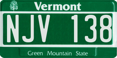 VT license plate NJV138