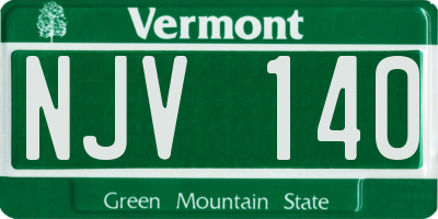 VT license plate NJV140
