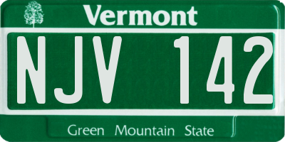 VT license plate NJV142