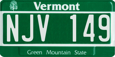 VT license plate NJV149