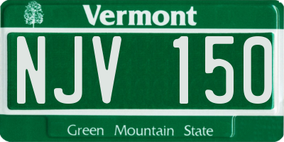 VT license plate NJV150