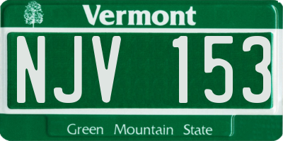VT license plate NJV153