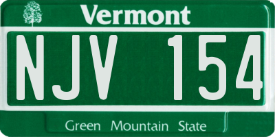 VT license plate NJV154