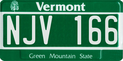 VT license plate NJV166