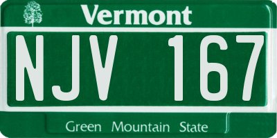 VT license plate NJV167