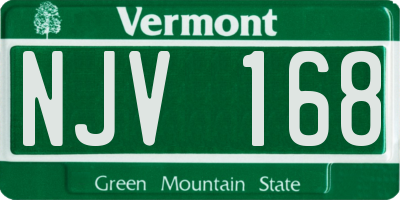 VT license plate NJV168