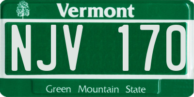 VT license plate NJV170