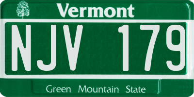 VT license plate NJV179