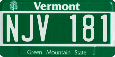VT license plate NJV181