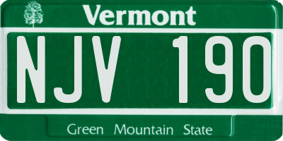 VT license plate NJV190