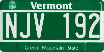 VT license plate NJV192