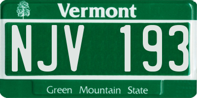 VT license plate NJV193