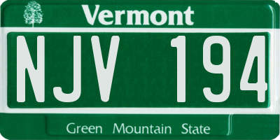 VT license plate NJV194