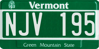VT license plate NJV195