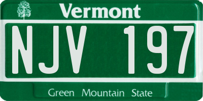 VT license plate NJV197