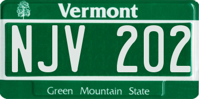 VT license plate NJV202